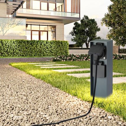Brilagi - Вулична розеткова колона PILLAR 2Z SCHUKO 230V IP44 антрацит
