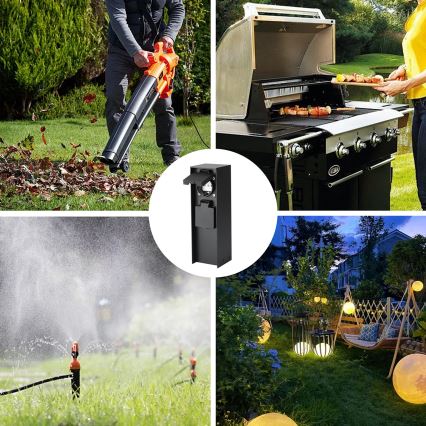 Brilagi - Вулична розеткова колона PILLAR 2Z SCHUKO 230V IP44 чорний