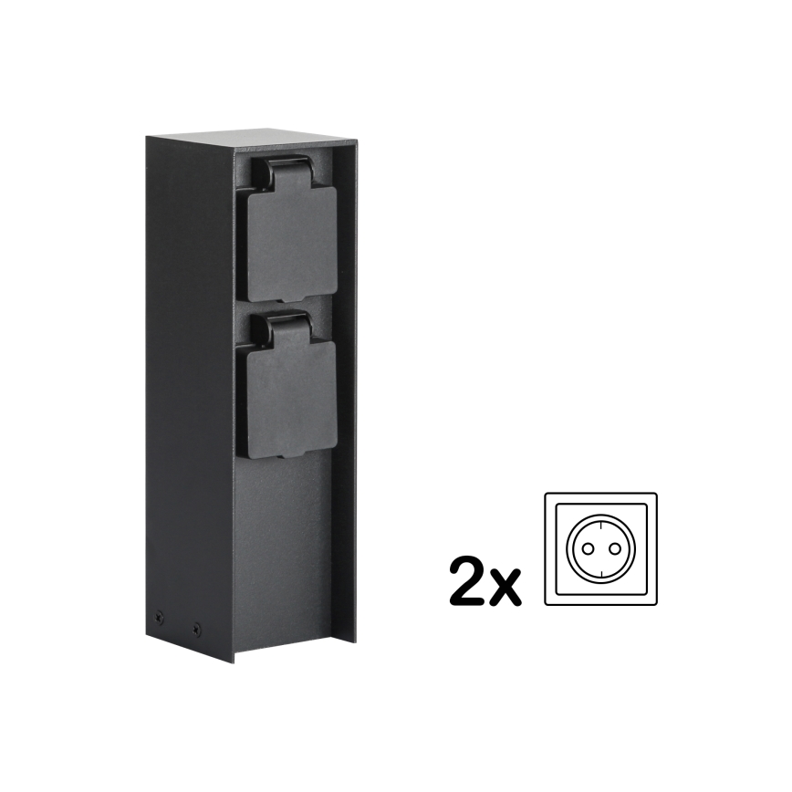 Brilagi - Вулична розеткова колона PILLAR 2Z SCHUKO 230V IP44 чорний