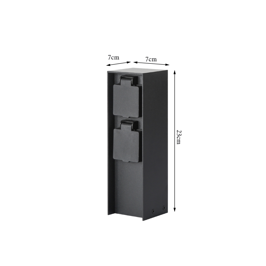 Brilagi - Вулична розеткова колона PILLAR 2Z SCHUKO 230V IP44 чорний