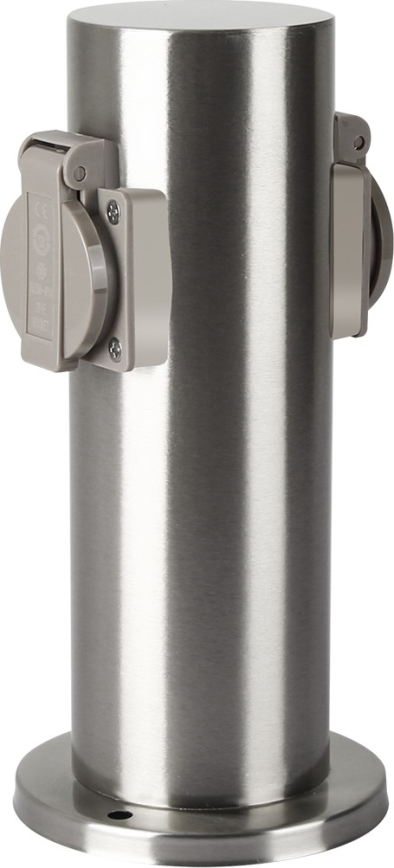 Brilagi - Вулична розеткова колона PILLAR 2Z SCHUKO 230V IP44 матовий хром