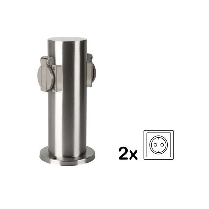 Brilagi - Вулична розеткова колона PILLAR 2Z SCHUKO 230V IP44 матовий хром