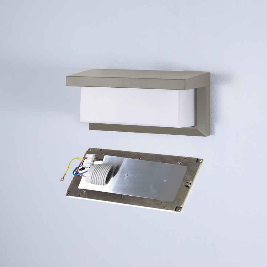 Brilagi - Вуличний настінний світильник BRICKY 1xE27/60W/230V сірий IP54