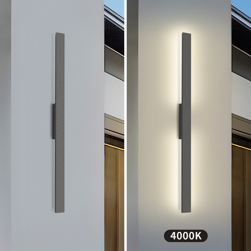 Brilagi - зовнішній настінний LED-світильник LUNA LED, 24 Вт, 230 В, 4000 К, IP65, 100 см, антрацит