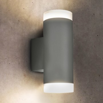 Brilagi - Вуличний настінний світильник MATERA 2xGU10/30W/230V сірий IP54