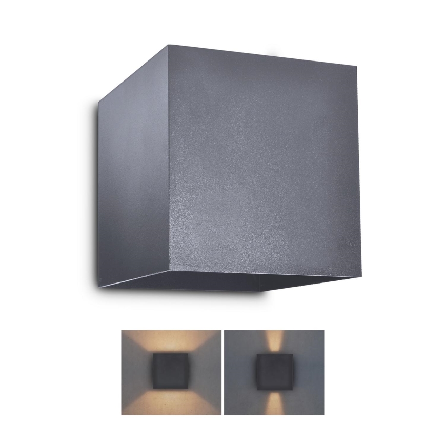 Brilagi - Вуличний світлодіодний настінний світильник CUBE LED/6W/230V антрацит IP54