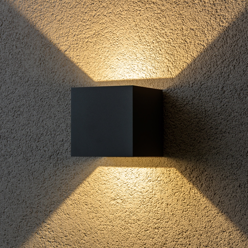 Brilagi - Вуличний світлодіодний настінний світильник CUBE LED/6W/230V антрацит IP54