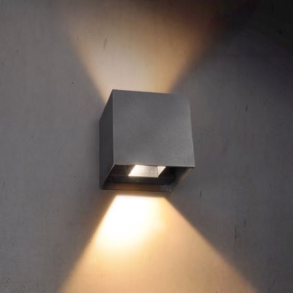 Brilagi - Вуличний світлодіодний настінний світильник CUBE LED/6W/230V антрацит IP54