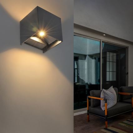 Brilagi - Вуличний світлодіодний настінний світильник CUBE LED/6W/230V антрацит IP54