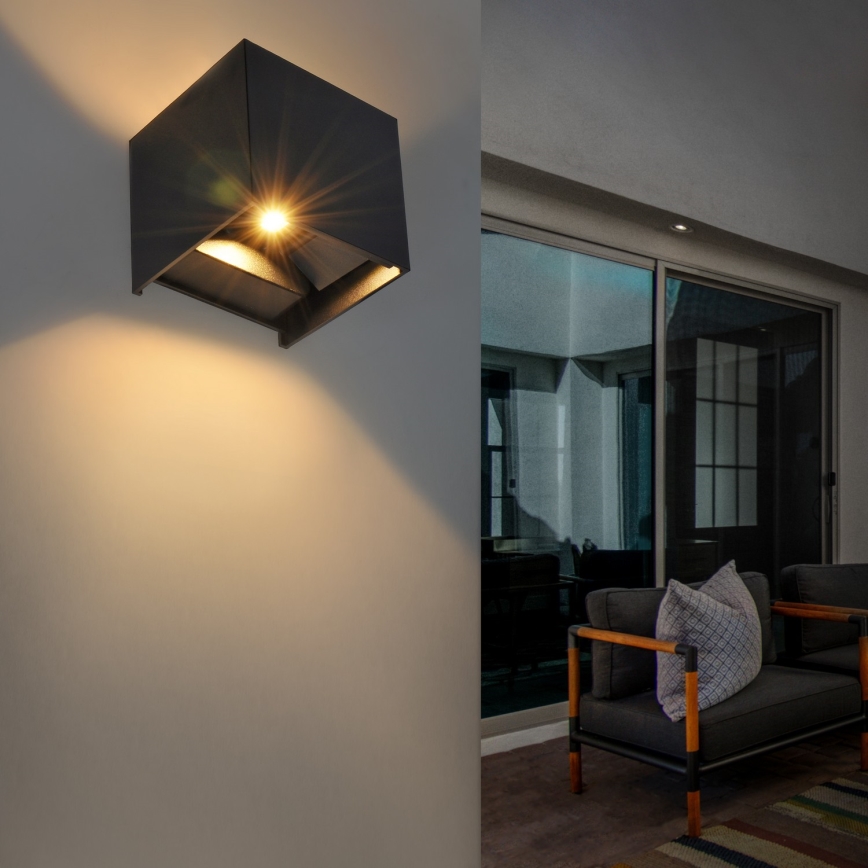 Brilagi - Вуличний світлодіодний настінний світильник CUBE LED/6W/230V IP54