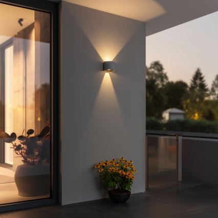 Brilagi - Вуличний світлодіодний настінний світильник RONDO LED/6W/230V сірий IP54