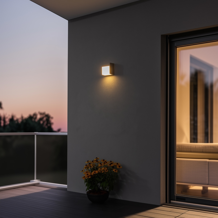 Brilagi - Вуличний світлодіодний настінний світильник TERNI LED/12W/230V сірий IP44