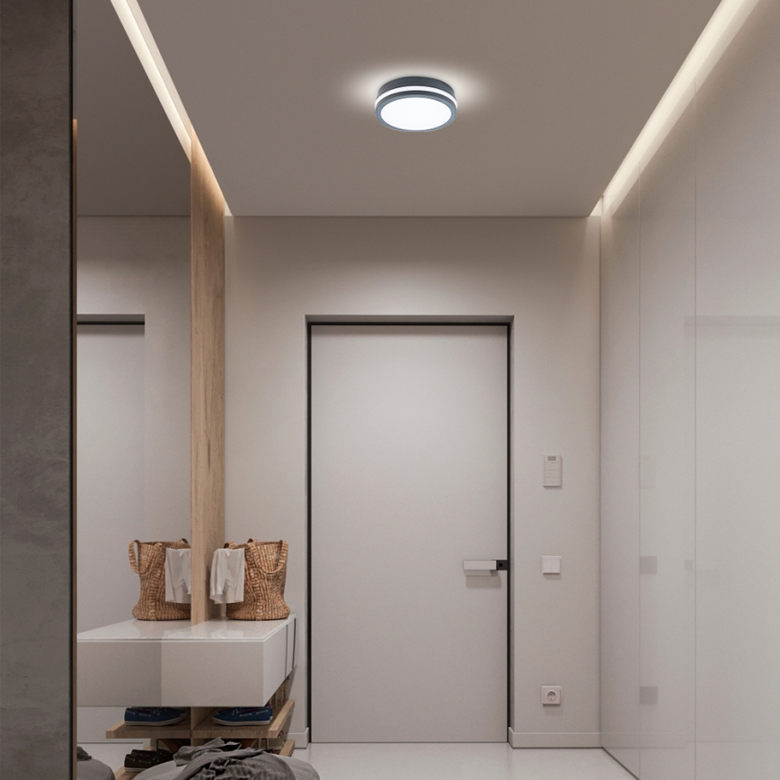 Brilagi - Вуличний світлодіодний світильник з датчиком BENE LED/18W/230V діаметр 22 см антрацит IP54