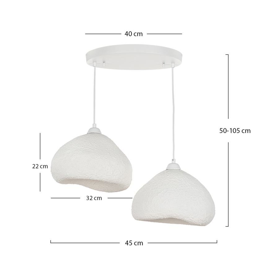 Brilagi - WABI SABI Подвесной светильник на шнуре 2xE27/40W/230V pr. 45 cm белый