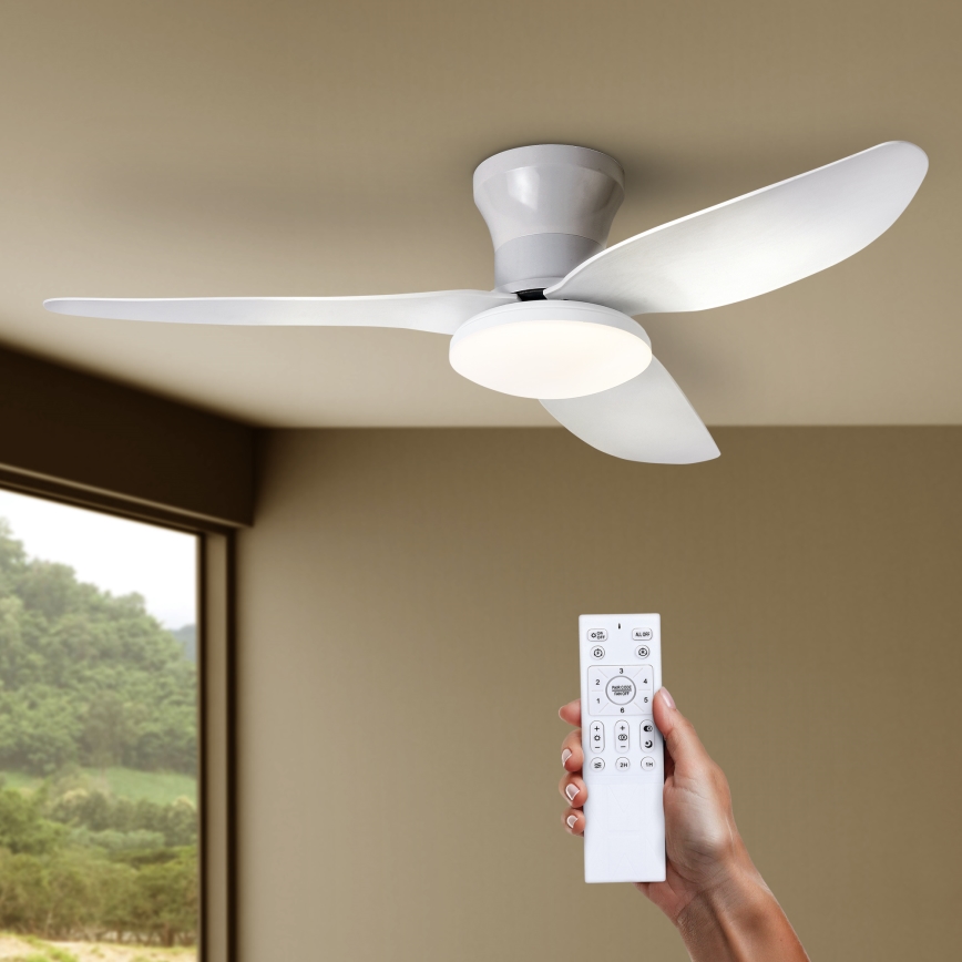 Brilagi - світлодіодний стельовий вентилятор з регулюванням яскравості LED/30W/230V 3000-6500K білий + дистанційне керування