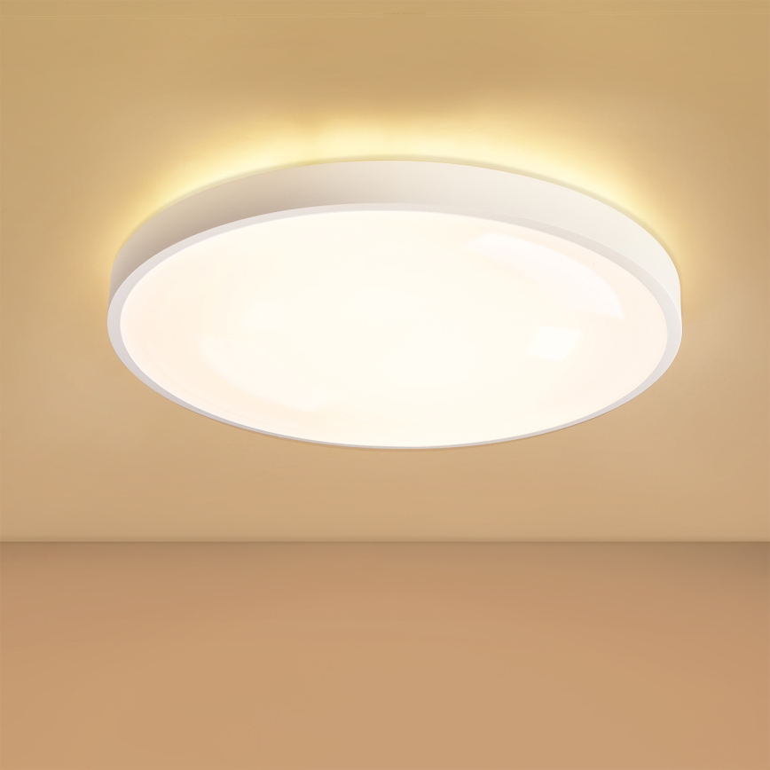 Brilagi - LED стельовий світильник із регулюванням яскравості GLASS POOL DOUBLE LED/60W/230V 3000-6000K 50 см білий + пульт дистанційного керування