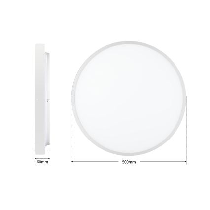 Brilagi - LED стельовий світильник із регулюванням яскравості GLASS POOL DOUBLE LED/60W/230V 3000-6000K 50 см білий + пульт дистанційного керування