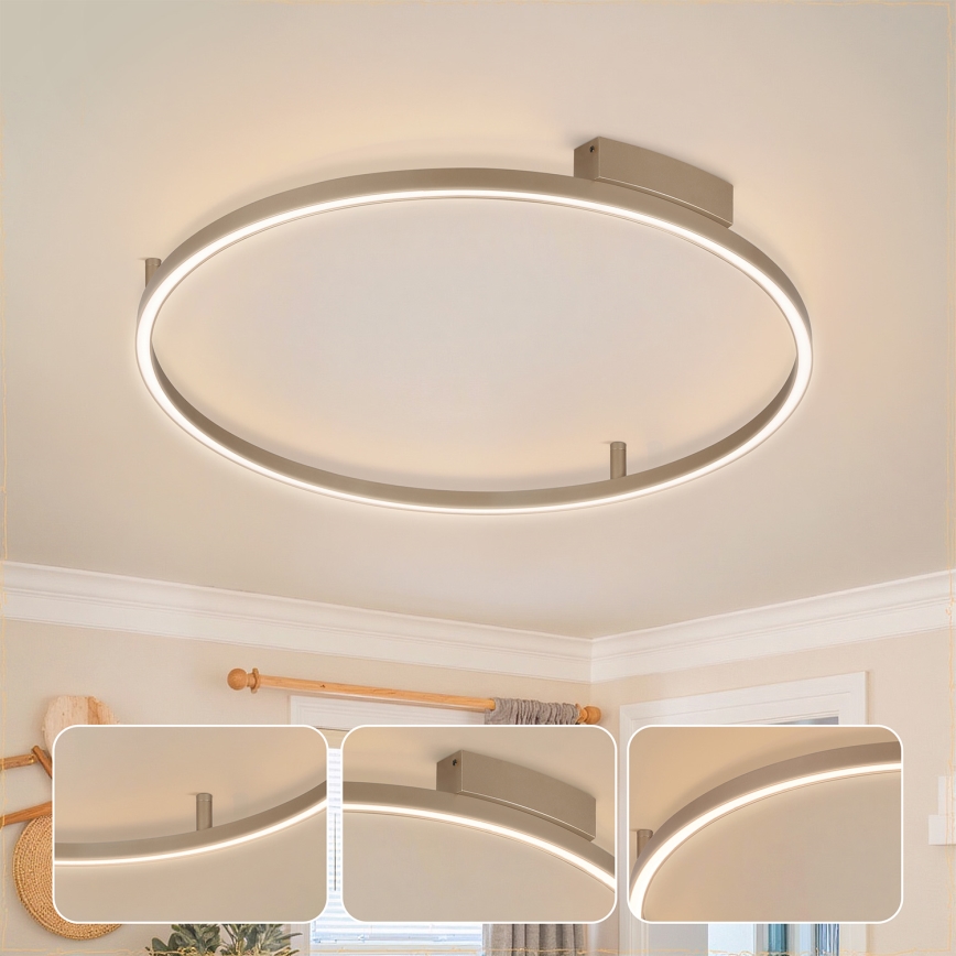 BRILAGI - Диммований стельовий світильник PORTOFINO LED/60W/230V 3000-6000K діаметр 80 см бежевий + пульт дистанційного керування
