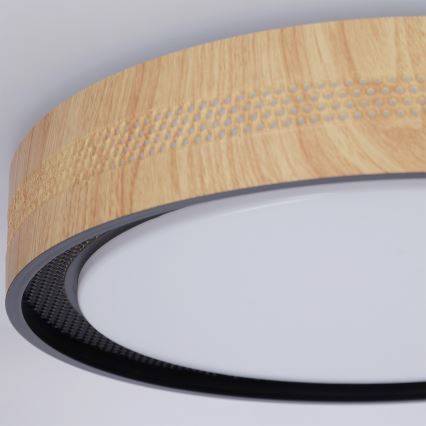 Brilagi - LED стельовий світильник з регулюванням яскравості COCI LED/48W/230V 3000-6500K діам. 39 см декор дерева/чорний + пульт дистанційного керування