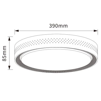 Brilagi - LED стельовий світильник з регулюванням яскравості COCI LED/48W/230V 3000-6500K діам. 39 см декор дерева/чорний + пульт дистанційного керування
