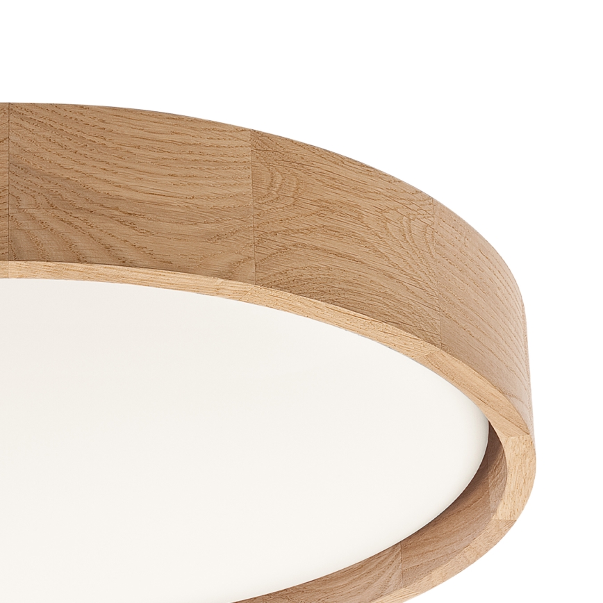 Brilagi - димований LED стельовий світильник MANAROLA SMART, 24 Вт / 230 В, 3000–6000 K, Wi‑Fi Tuya Beacon, діаметр 41 см, дуб + пульт дистанційного керування