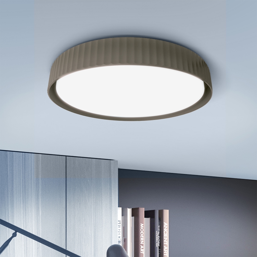 Brilagi - затемнюваний світлодіодний стельовий світильник LUCIA LED/60W/230V 3000-6500K Ø 59 см тауп + пульт дистанційного керування