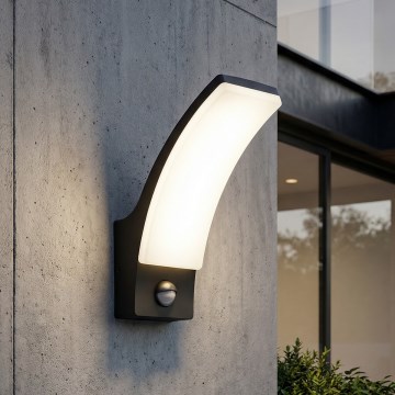 BRILAGI - зовнішній настінний LED-світильник з датчиком руху та датчиком сутінків ARCELO LED/12W/230V IP65 чорний