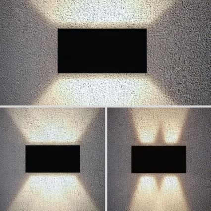 Brilagi - зовнішній настінний світильник DOUBLE CUBE LED/12W/230V чорний IP65