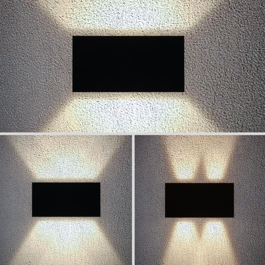 Brilagi - зовнішній настінний світильник DOUBLE CUBE LED/12W/230V чорний IP65