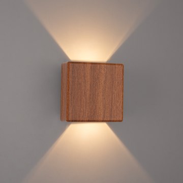 Brilagi - зовнішній настінний світильник LED DOUBLERAY, 6W/230V, декор під дерево, IP54