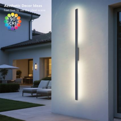Brilagi - LED зовнішній настінний світильник LUNA LED/30W/230V 4000K IP65 150 cm антрацит CRI 90