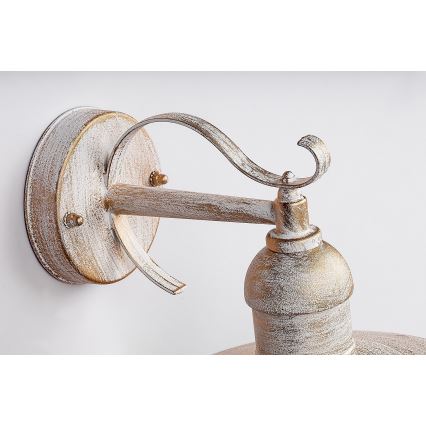 Brilagi - Зовнішній настінний світильник MOLDE 1xE27/60W/230V IP44 білий/патина