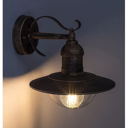 Brilagi - Зовнішній настінний світильник MOLDE 1xE27/60W/230V IP44 бронзова/патина