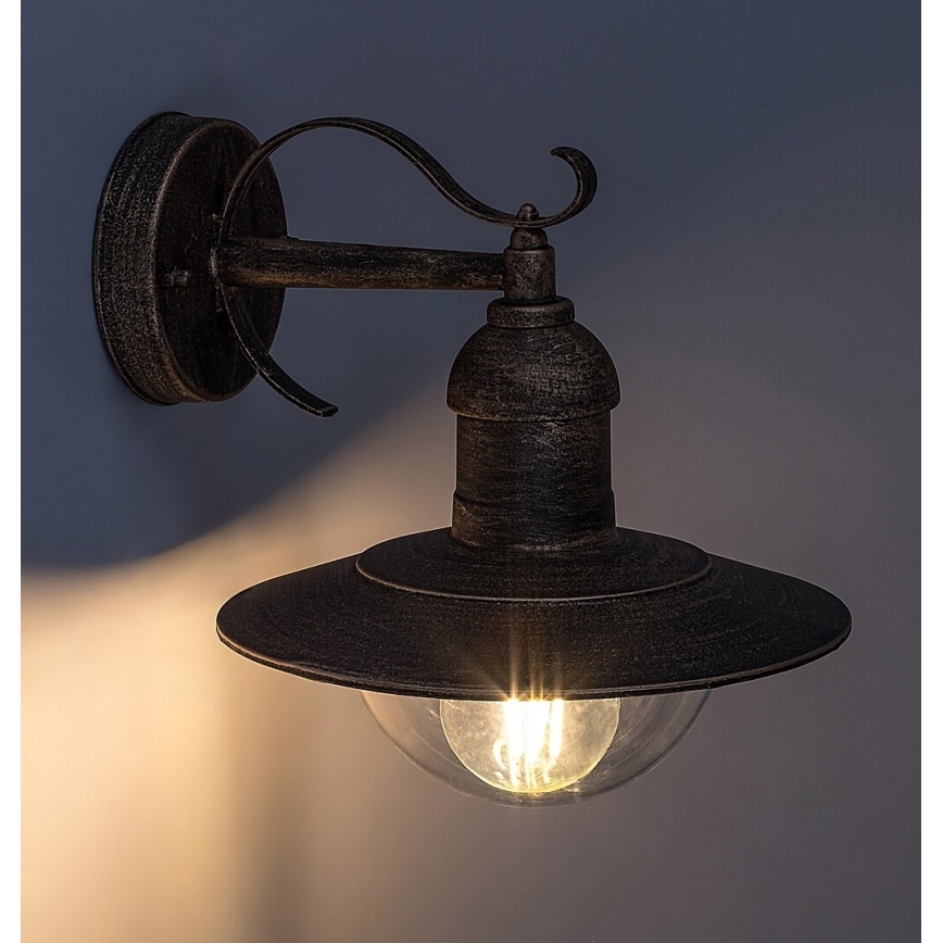 Brilagi - Зовнішній настінний світильник MOLDE 1xE27/60W/230V IP44 бронзова/патина