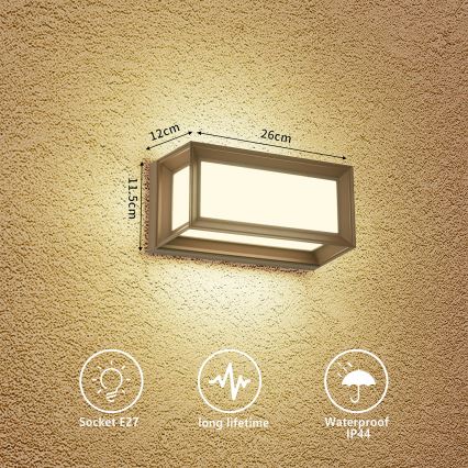 Brilagi - Зовнішній настінний світильник PARKER 1xE27/60W/230V, коричневий, IP44
