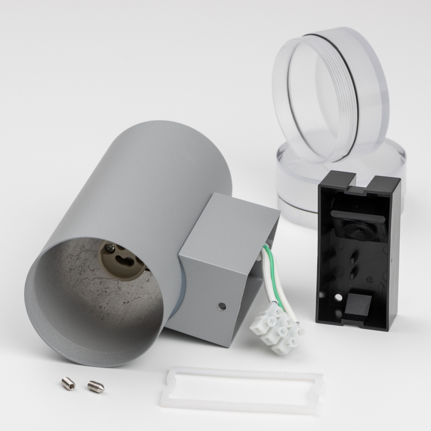 Brilagi - LED RGBW затемнюваний зовнішній настінний світильник MATERA 2xGU10/4,8W/230V 3000K IP54 сірий + пульт дистанційного керування