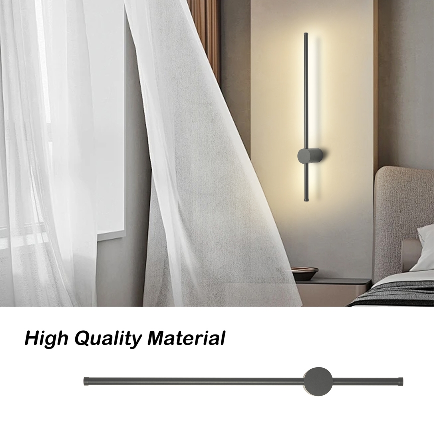 Brilagi - LED зовнішній настінний світильник AURA LED/12W/230V 4000K IP54 65 cm антрацит CRI 90