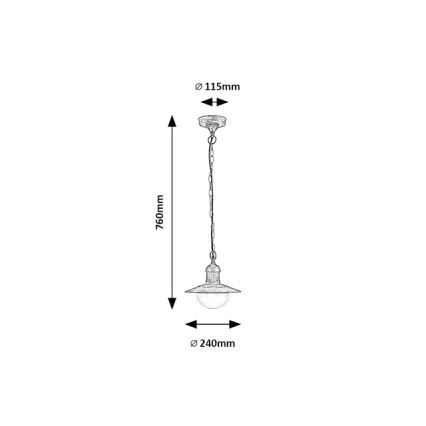 Brilagi - Зовнішній підвісний світильник MOLDE 1xE27/60W IP44 бронза/патина