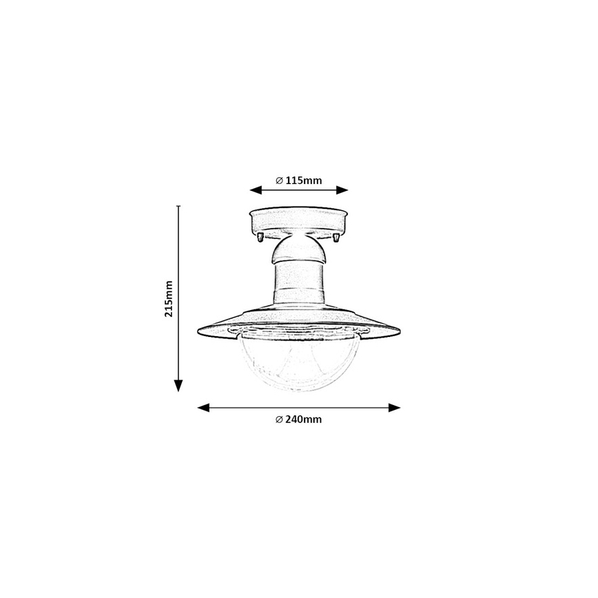 Brilagi - Зовнішній стельовий світильник MOLDE 1xE27/60W IP44 чорний