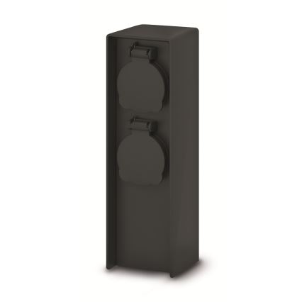 Brilagi - Зовнішній стовпчик із 2 розетками, 230V, IP44, SCHUKO, чорний