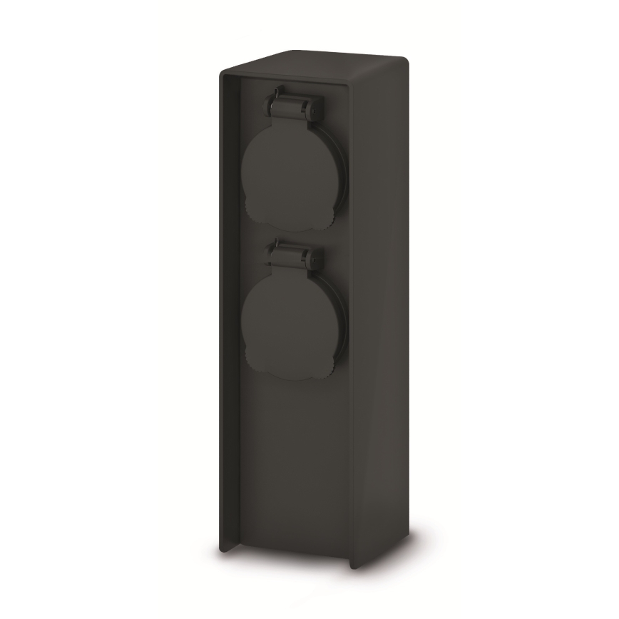 Brilagi - Зовнішній стовпчик із 2 розетками, 230V, IP44, SCHUKO, чорний