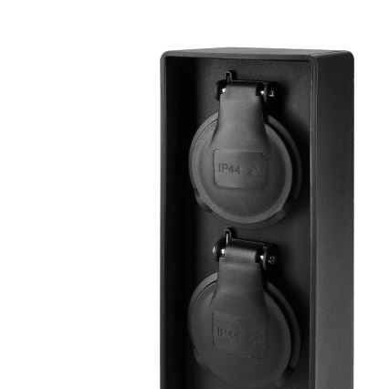 Brilagi - Зовнішній стовпчик із 2 розетками, 230V, IP44, SCHUKO, чорний