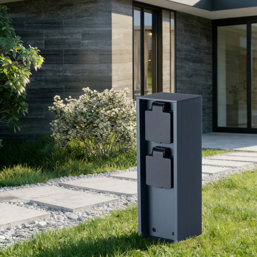 Brilagi - Зовнішній стовпчик-розетка PILLAR 2Z SCHUKO 230V IP44 антрацит