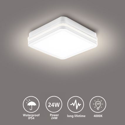 Brilagi - зовнішній світильник BENE LED/24W/230V, 26x26 см, білий, IP54