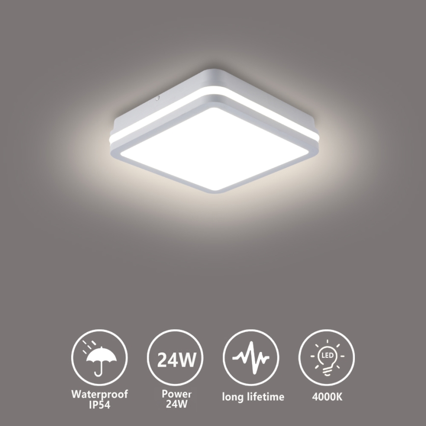 Brilagi - зовнішній світильник BENE LED/24W/230V, 26x26 см, білий, IP54