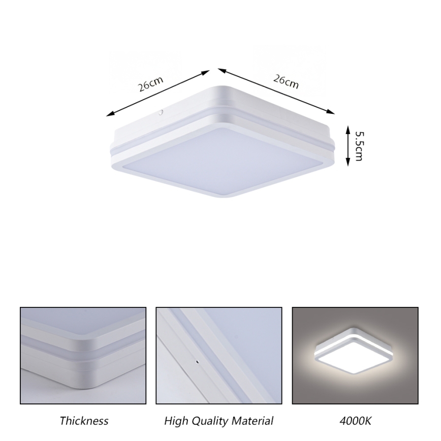 Brilagi - зовнішній світильник BENE LED/24W/230V, 26x26 см, білий, IP54