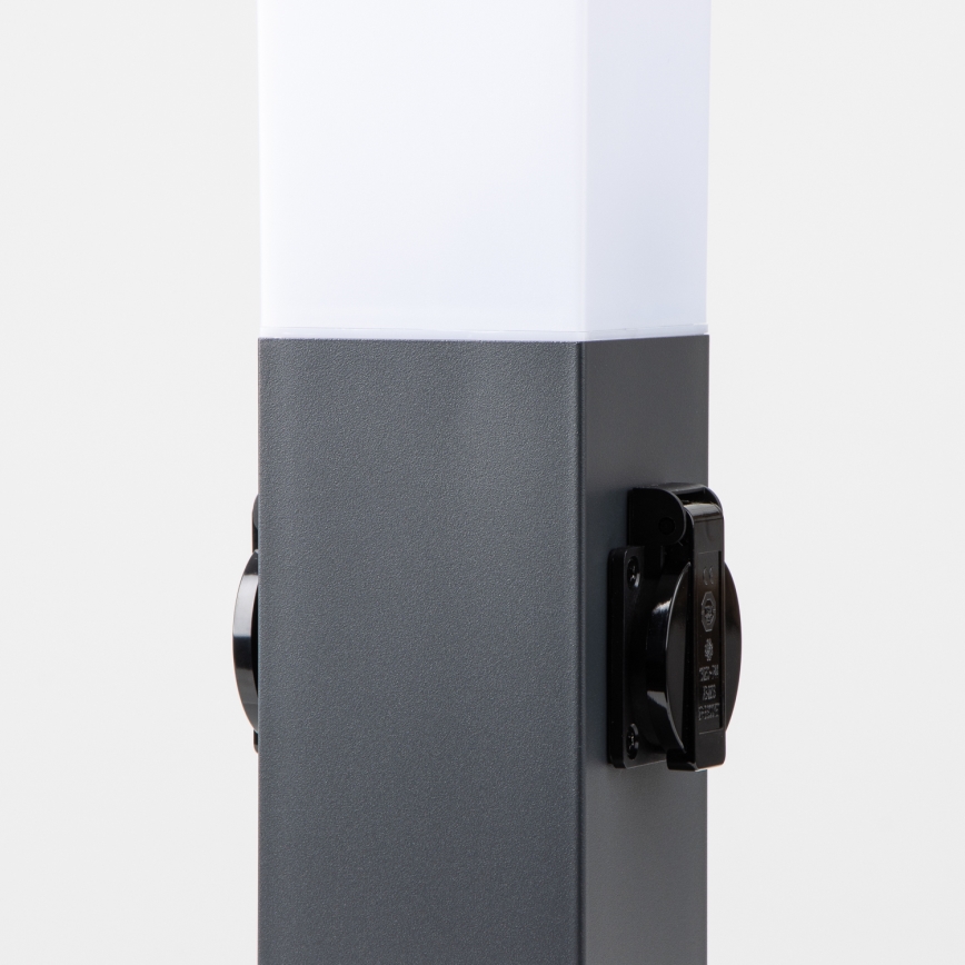 Brilagi - Зовнішній світильник зі 2 розетками SCHUKO NOVA 1xE27/15W/230V 40 cm IP44 антрацит