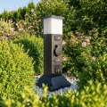 BRILAGI - зовнішній світильник з 2 розетками SCHUKO 1xE14/15W/230V IP44 чорний