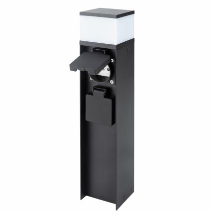Brilagi - Зовнішній світильник з 2 розетками SCHUKO 1xG9/11W/230V IP44 чорний