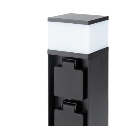 Brilagi - Зовнішній світильник з 2 розетками SCHUKO 1xG9/11W/230V IP44 чорний